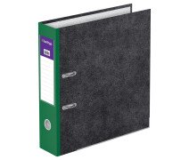 Папка-регистратор 80 мм Berlingo "Hyper", мрамор, с карм. на корешке, нижний метал. кант, зеленая