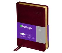 Ежедневник датированный 2025г. А6, 184л., кожзам, Berlingo "xGold", зол. срез, бордовый
