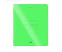 Тетрадь 48 л А5 клетка НЕОН скоба, пластиковая обложка ( BRAUBERG "Smart Cover", ЗЕЛЕНАЯ