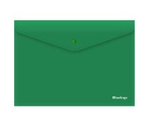 Папка-конверт на кнопке 200мкм А4 Berlingo "City Style", непрозрачная, зеленая