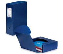 Папка-короб архивный 10 см Brauberg пластиковый разборный, синий