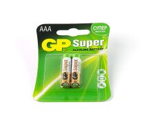 Батарейки AAA, GP LR03 Super Alkal, блистер 2 шт