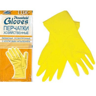 Перчатки латексные Gloves BiColor с хлоп. напыл. L