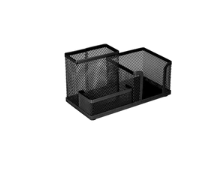 Подставка-органайзер BRAUBERG "Germanium", металлическая, 3 секции, 102х186х95 мм, черная