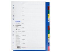 Разделитель листов 12 листов, А4, OfficeSpace   Январь-Декабрь, цветной, пластиковый