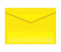 Папка-конверт на кнопке А4 непрозрачная Berlingo, желтая 180 мкм
