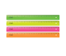 Линейка СТАММ пластиковая, 30 см цветная