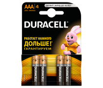 Батарейки AAA Duracell LR03 Basic, блистер 4 шт