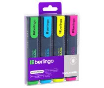Набор текстовыделителей 4 цвета Berlingo "Textline HL500", 1-5мм, европодвес