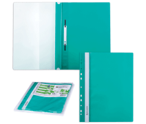 Папка скоросшиватель А4 Brauberg пластик, прозрачный верх, с перфорацией, зеленый