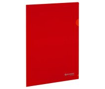 Уголок пластиковый А4 150 мкм BRAUBERG EXTRA, жесткая, красная