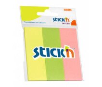 Закладки бумажные 25*76 мм, 3 цв. неон,с липким слоем   HOPAX,