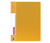 Папка с боковым металлическим прижимом и внутренним карманом BRAUBERG "Contract", желтая, до 100 л.,