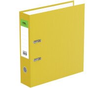 Папка-регистратор 70 мм СТАММ "Стандарт", бумвинил, с карманом на корешке, желтая