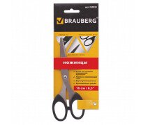 Ножницы 16 см BRAUBERG "Classic", черные, классической формы, 2-х сторонняя заточка