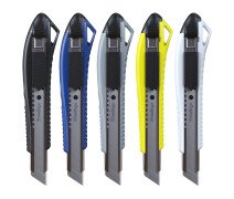 Нож канцелярский 18 мм Berlingo "Razzor 200", auto-lock, металл. направл., ассорти, европодвес