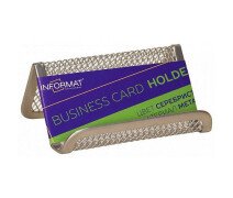 Подставка для визиток INFORMAT 43х95х71 мм серебро сетка металл арт. IF-MBCH-SIL