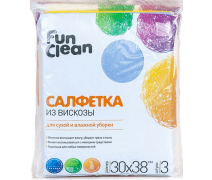 Салфетка бытовая "Fun Clean" вискоза 30*38 см, 3 шт