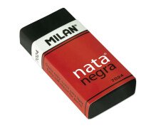 Ластик Milan "Nata Negra", 50*23*10 мм, прямоугольный, с держателем