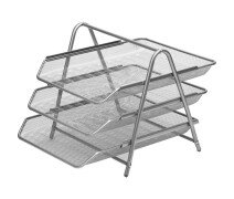 Лоток горизонтальный для бумаг 3 секции Attache металл серый