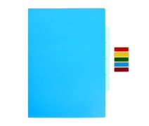 Уголок пластиковый А4, 150 мкм, Calligrata, 3 отдел, прозрач, синяя