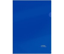 Уголок пластиковый А4 180 мкм, СТАММ, пластик, непрозрачная,синяя