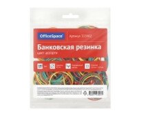 Резинка банковская 100г OfficeSpace, диаметр 40мм, ассорти, европодвес