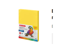 Бумага цветная ПЛОТНАЯ BRAUBERG, А4, 160 г/м2, 250л, желтая, интенсив, для печати,творчества