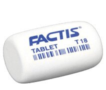 Ластик FACTIS Tablet T 18 (Испания), 45х28х13 мм, белый, скошенный край
