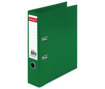 Папка-регистратор 75мм BRAUBERG "EXTRA",зеленая, двустороннее покрытие пластик, метал. угол