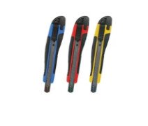 Нож канцелярский 9 мм BRAUBERG "Universal", автофиксатор, цвет ассорти, резиновые вставки, блистер