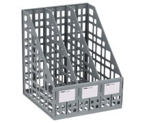 Лоток  вертикальный СТАММ, сборный, 3 отделения, серый