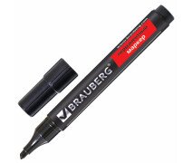 Маркер перманентный 1-5 мм BRAUBERG "Contract", ЧЕРНЫЙ, скошенный наконечник