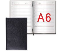 Ежедневник недатированный А6, 100*150 мм, BRAUBERG "Select", 160л, под зернистую кожу, черный