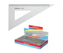 Треугольник 60 гр./22см "ErichKrause Clear" цветн. ассорти 1/30