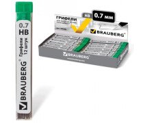 Грифели для автоматических карандашей 0,7 мм, Brauberg, HB, Hi-Polymer