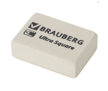 Ластик Brauberg "Ultra Square", 26*18*8 мм, белый, каучук