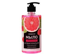 Мыло жидкое антибактериальное 500 мл Грейпфрут-Малина с дозатором "RAIN"