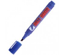 Маркер перманентный 5 мм Crown "Multi Marker Chisel" синий, скошенный