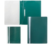 Папка скоросшиватель А4 180 мкм Brauberg, с прозрачным верхом, зеленый