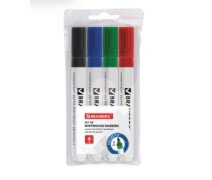 Набор маркеров для досок/флипчартов 4 цвета BRAUBERG 5мм ( На водной основе)