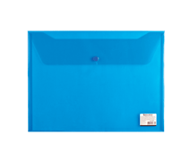 Папка-конверт на кнопке А4 прозрачная Brauberg, синяя 150 мкм