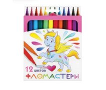 Фломастеры ПИФАГОР "ЕДИНОРОГ", 12 цветов, вентилируемый колпачок