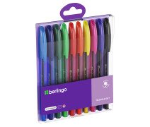 Набор шариковых ручек Berlingo "Triangle 100T" 10шт., 10цв., 0,7мм, корпус ассорти