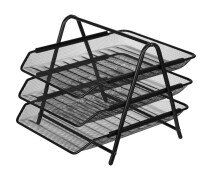 Лоток горизонтальный для бумаг 3 секции Attache металл черный