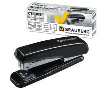 Степлер №24/6 Brauberg Nero до 25 л, пластиковый корпус