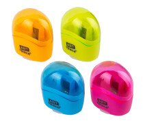 Точилка пластиковая ArtSpace 1 отверстие, контейнер, с крышкой, ассорти