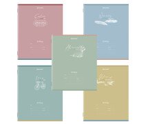 Тетрадь 24 л А5 клетка, BRAUBERG клетка, обложка картон, "PASTEL"