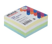 Блок для записи 8*8*2 см АTTAСHE Эконом на склейке цветной черед.с белым