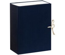 Папка-короб архивный 12 см OfficeSpace с завязками, разборный, БВ, синий, клапан МГК